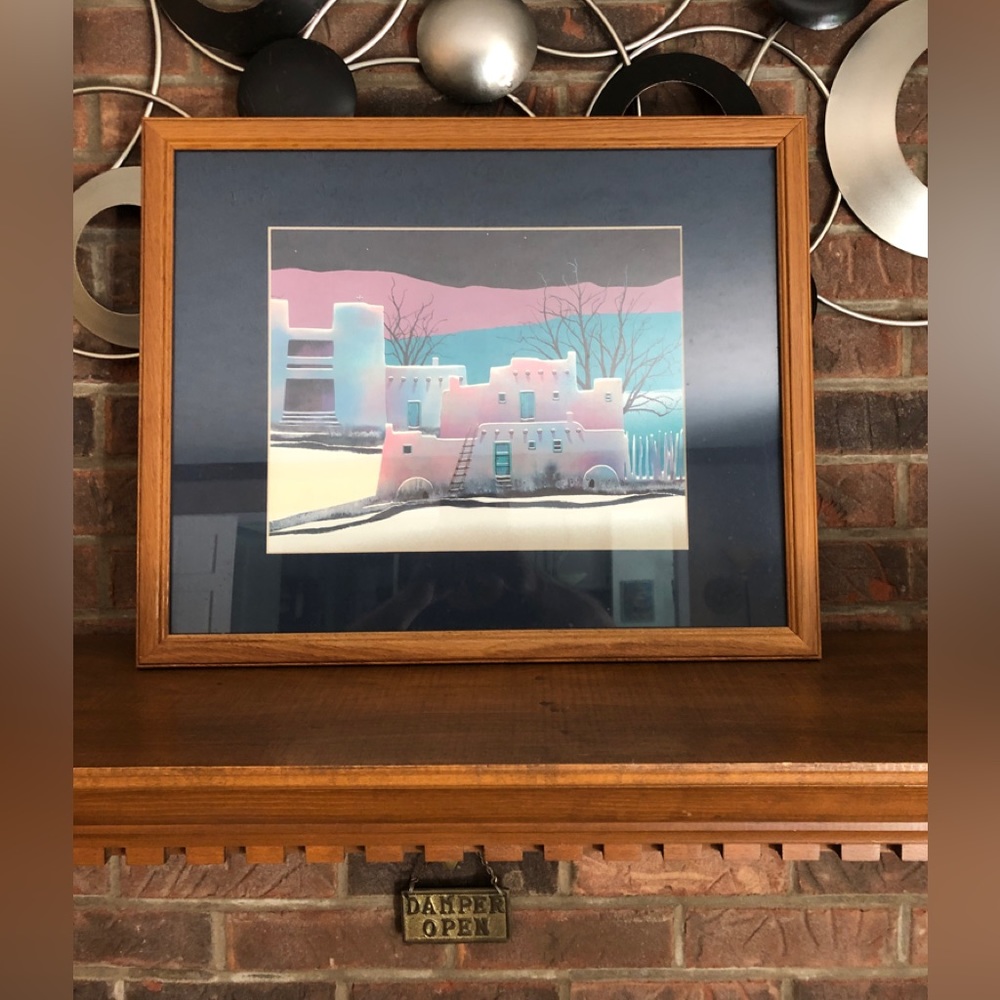 Framed Southwestern Print.  Great pastel colors.